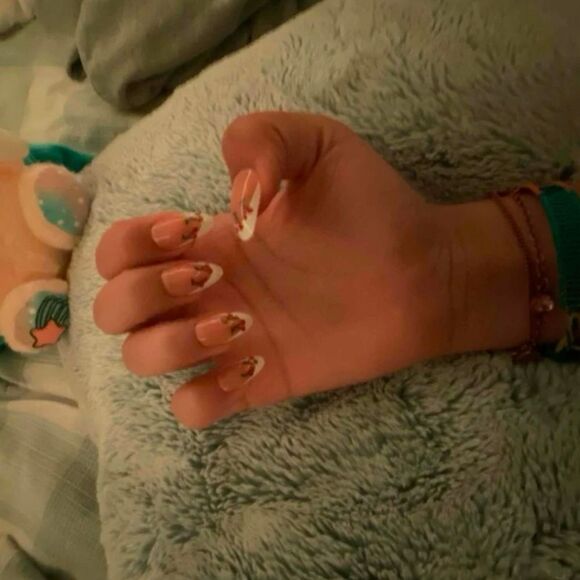 Whimsy Kawaii Cottagecore 24 Piece Cherry French Tip Almond Shape Nails - Picture 8 of 11